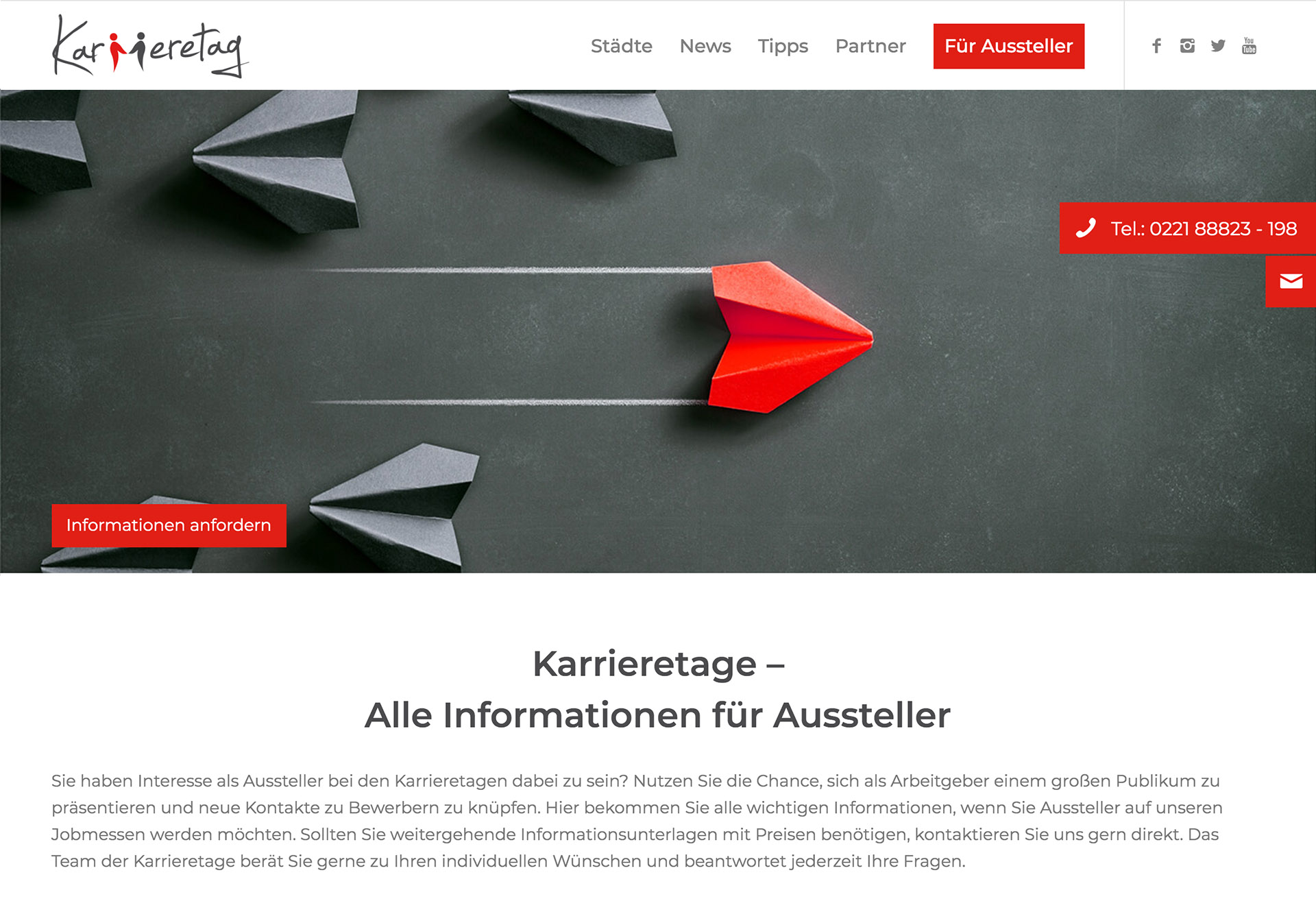 Detailseite-Template mit fixierten Kontaktbuttons