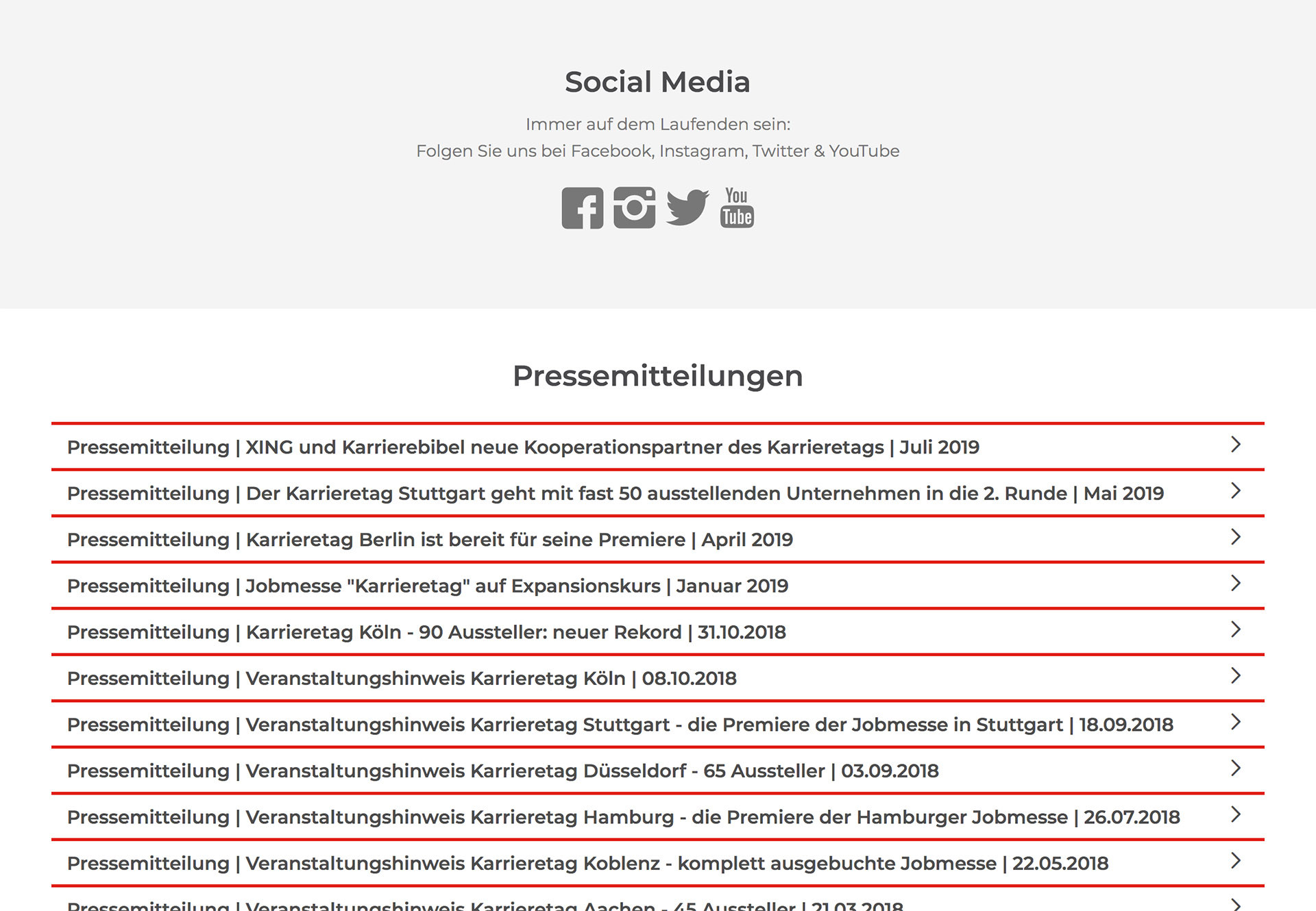 Template Socials und Presse